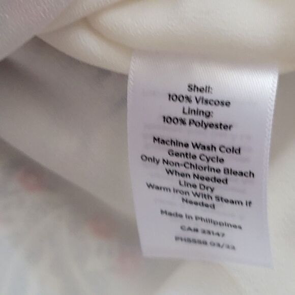 Talbots L Red White Blue Paisley Print Ruffle Long Sleeve Blouse 1533 - Picture 5 of 10